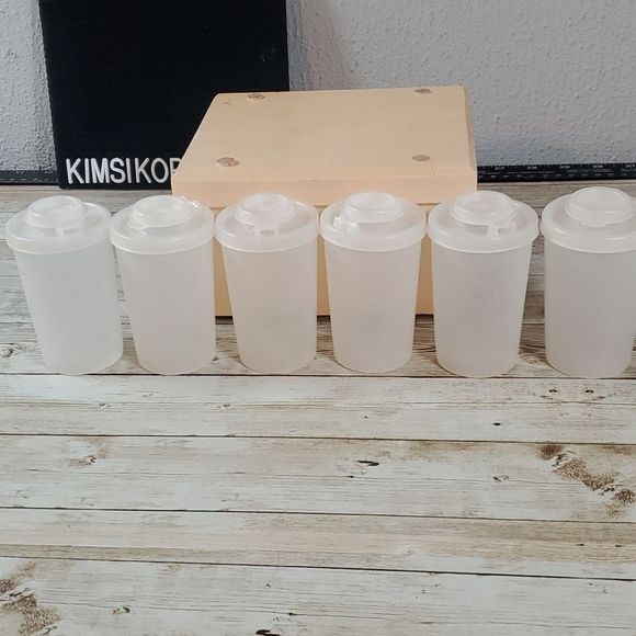Vintage 6 Clear Tupperware Salt & Pepper 102-23  634-2 Spice Shaker Storage - Picture 8 of 13
